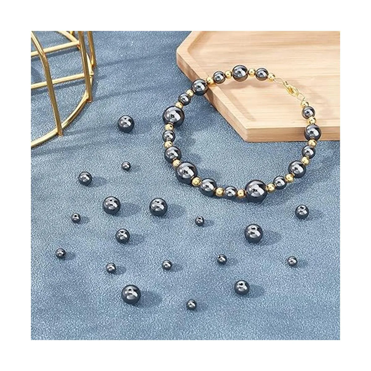 PH PandaHall Cuentas de hematita negra 316 cuentas_4