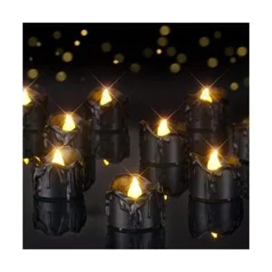 Homemory Paquete de 24 velas negras derretidas que_1
