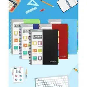 MOWEE Cuaderno en espiral cuaderno de 5 materias_6
