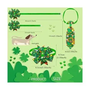 32 collares de perro del día de San Patricio con lazos_3