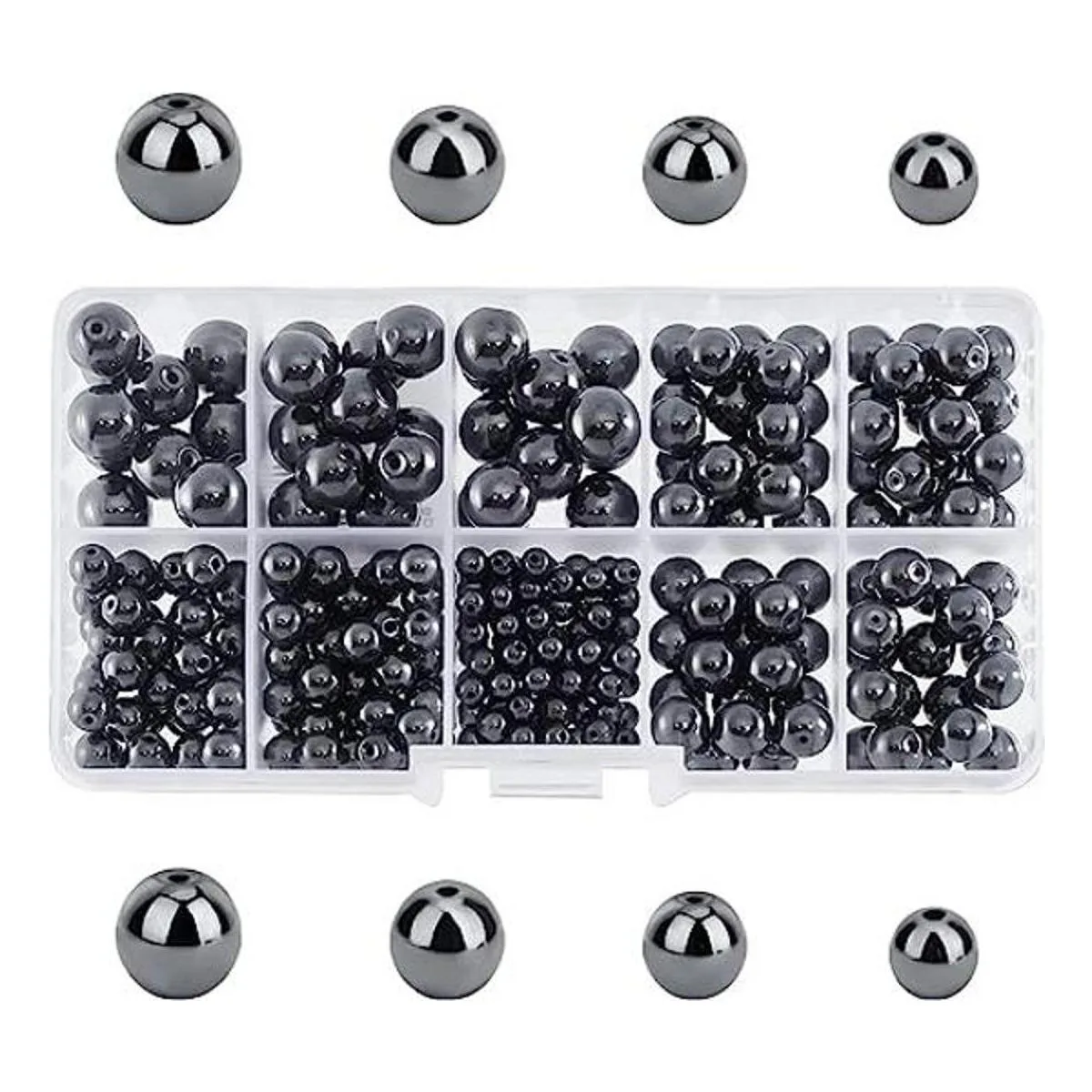 PH PandaHall Cuentas de hematita negra 316 cuentas_1