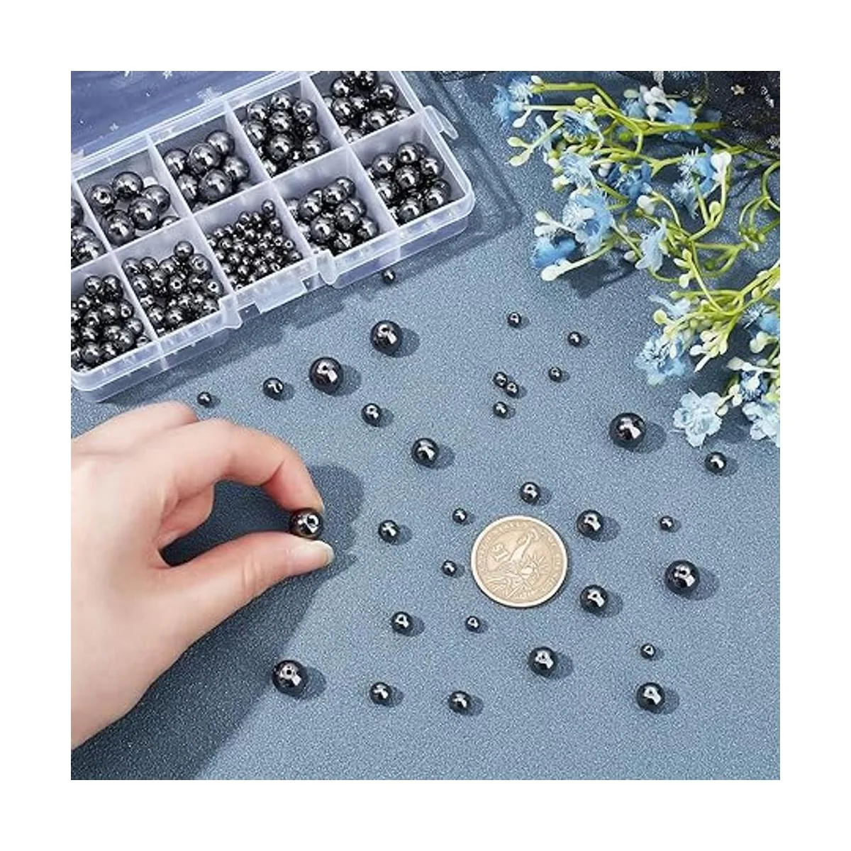 PH PandaHall Cuentas de hematita negra 316 cuentas_6