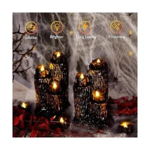 Homemory Paquete de 24 velas negras derretidas que_2