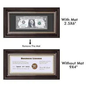 Space Art Deco Marco de soporte para billetes de dólar_2