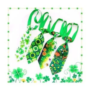 32 collares de perro del día de San Patricio con lazos_4