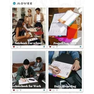 MOWEE Cuaderno en espiral cuaderno de 5 materias_3