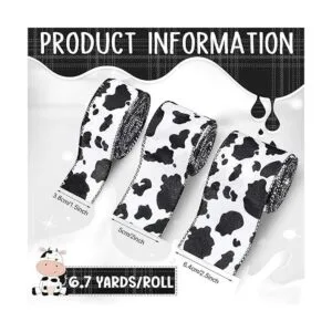 Cinta con alambre con estampado de vaca 3 rollos de cinta_6