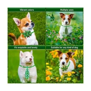 32 collares de perro del día de San Patricio con lazos_2