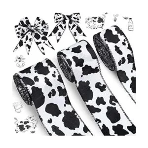 Cinta con alambre con estampado de vaca 3 rollos de cinta_1