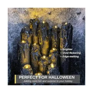 Homemory Paquete de 24 velas negras derretidas que_3