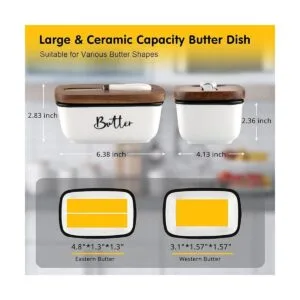 Mantequilla de granja con tapa y cuchillo para encimera_2