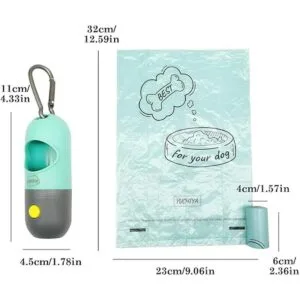 Soporte para bolsas de excremento de perro con linterna_5