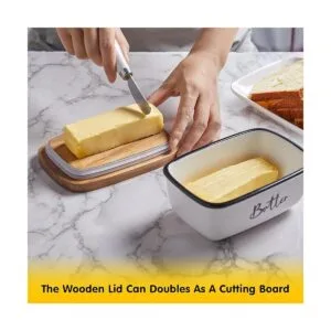 Mantequilla de granja con tapa y cuchillo para encimera_7