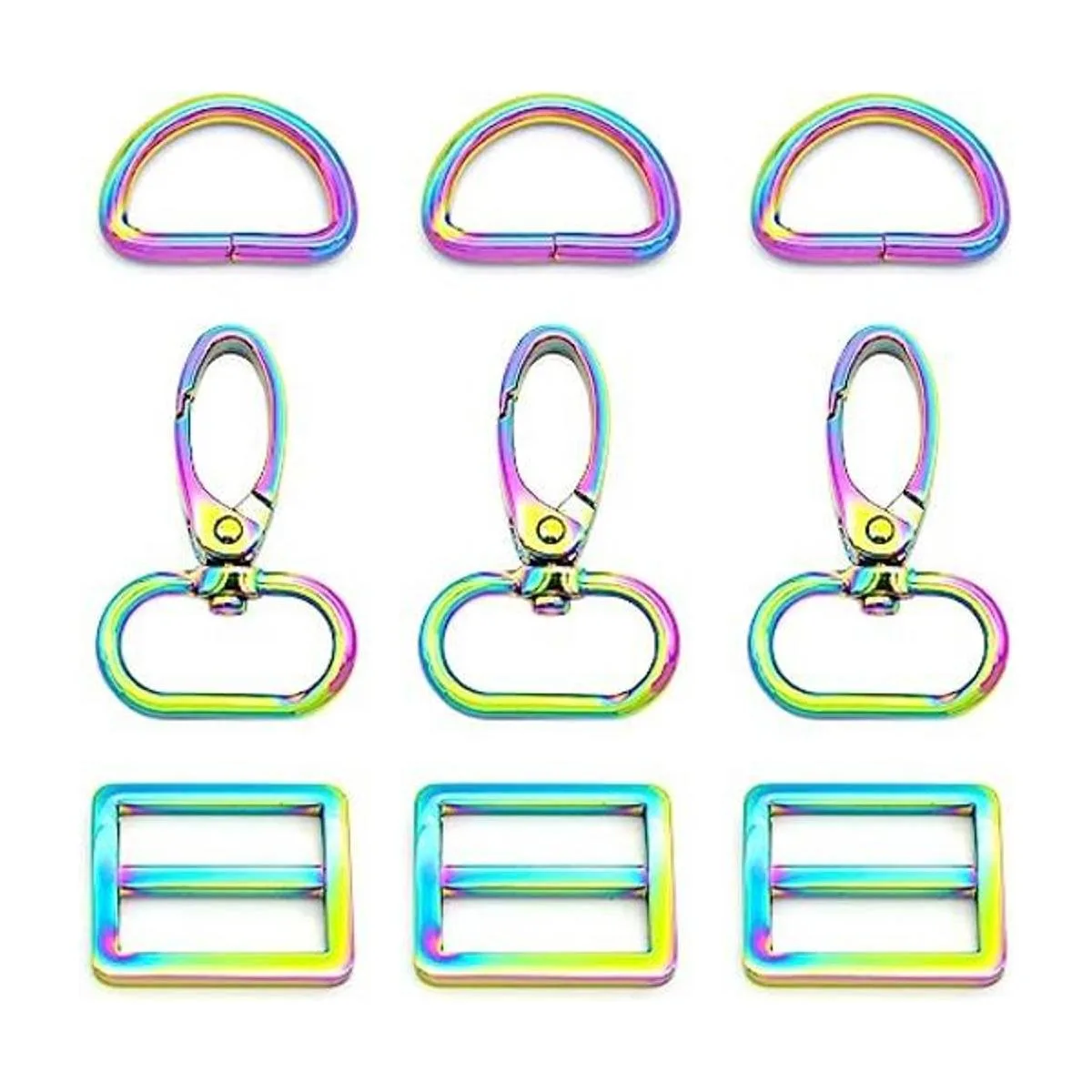 MELORDY 15 ganchos giratorios de metal con anillos en D y_1