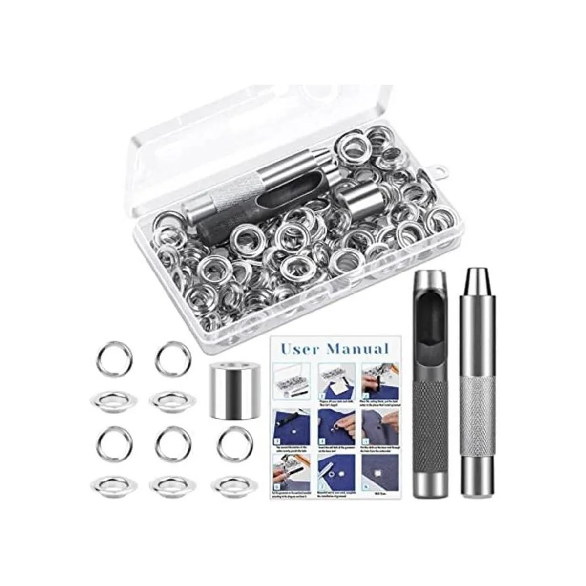 Juego de 120 herramientas con ojales de 12 pulgada kit_1