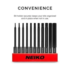 NEIKO 01148A Juego de brocas hexagonales Allen 11 piezas_3