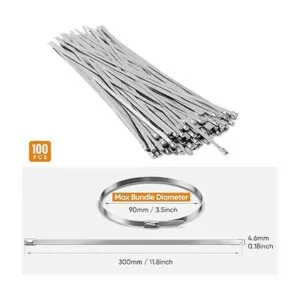 Sinlon 100 bridas de eslabones para cerca multiusos con_6