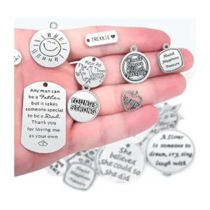 Juego de 350 llaveros motivacionales con 50 dijes de_5