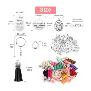 Juego de 350 llaveros motivacionales con 50 dijes de_4