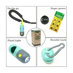 Soporte para bolsas de excremento de perro con linterna_2