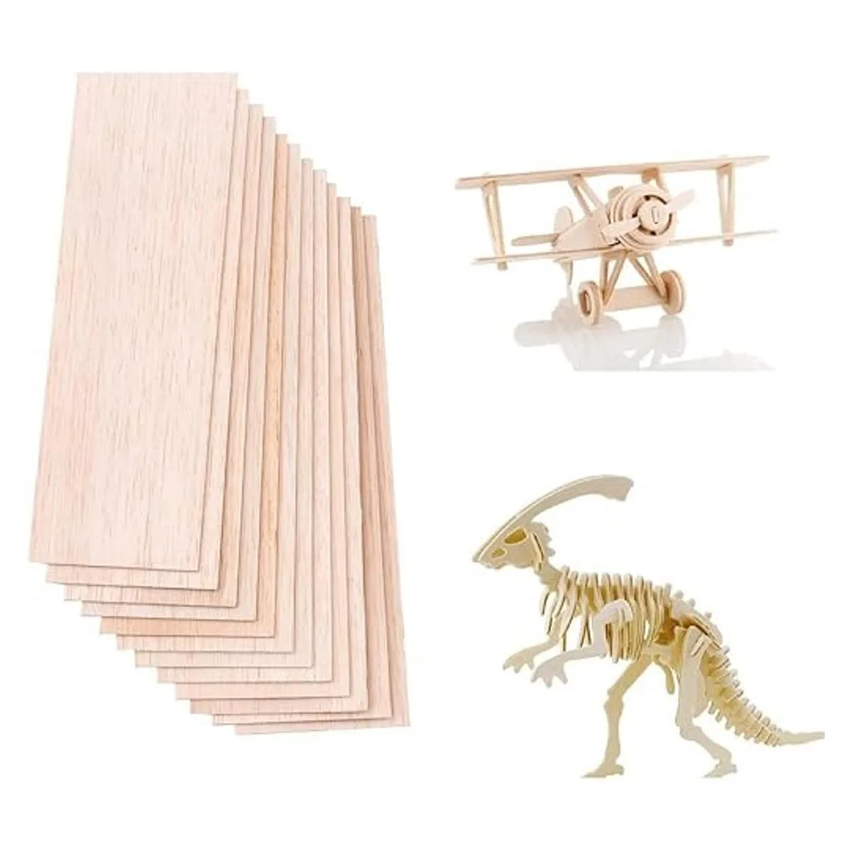 iUoczi Paquete de 12 hojas de madera balsa de 116 x 4 x_1