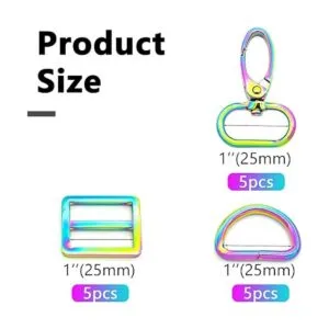 MELORDY 15 ganchos giratorios de metal con anillos en D y_2