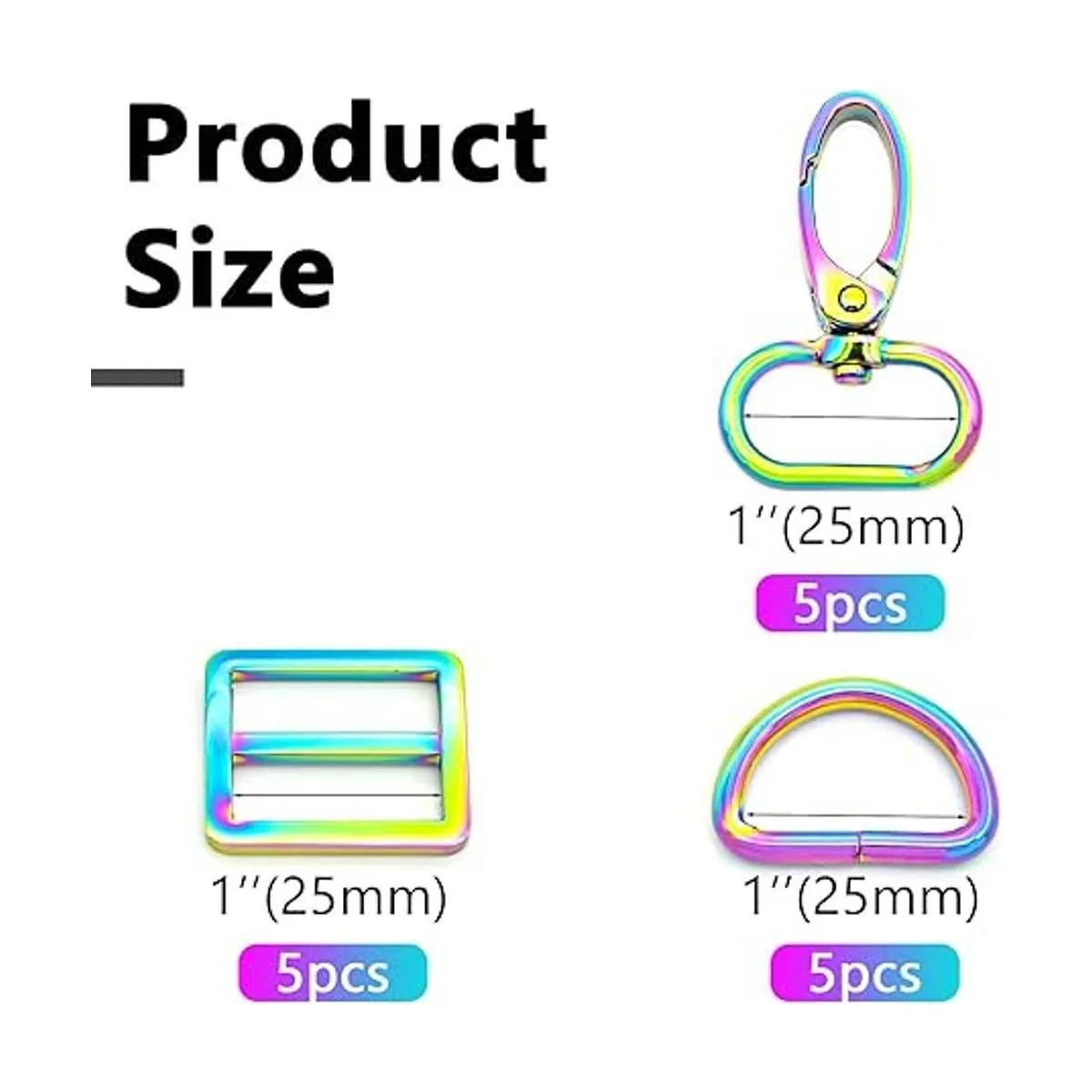 MELORDY 15 ganchos giratorios de metal con anillos en D y_2