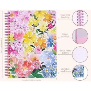 Steel Mill Co Bonito cuaderno floral en espiral diario_3