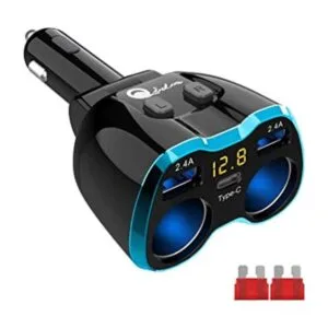 Cargador de coche USB C adaptador de divisor de_1