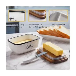 Mantequilla de granja con tapa y cuchillo para encimera_5