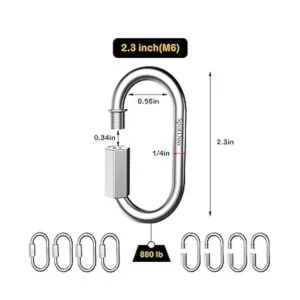 SpotDoo Paquete de 8 eslabones rápidos de cadena de acero_2