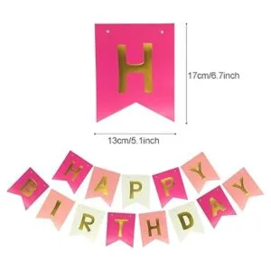 ZERODECO Decoración de fiesta de cumpleaños pancarta rosa_4