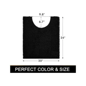 Smiry Alfombras de baño de felpilla en forma de U suaves_6