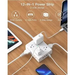 Cable de extensión de 10 pies regleta protectora de_3