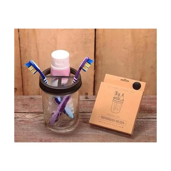 Jarmazing Products Mason Jar Soporte para cepillo de_3