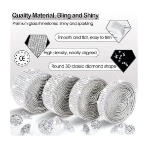 Cinta de diamantes de imitación 7 rollos de 7 yardas_2