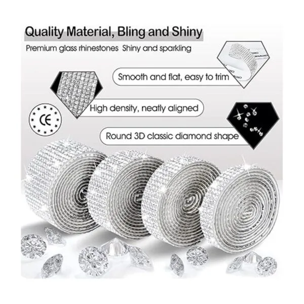 Cinta de diamantes de imitación 7 rollos de 7 yardas_2