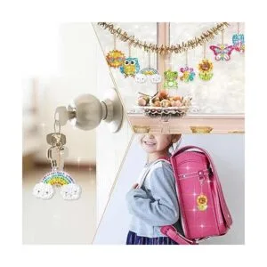 FFNIU Arte de diamantes para niños paquete de 15 llaveros_6