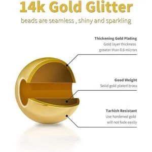 JinCraft 400 cuentas chapadas en oro de 14 quilates de_2