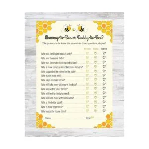 Juego de baby shower de mamá a abeja o papá a abeja 24_3