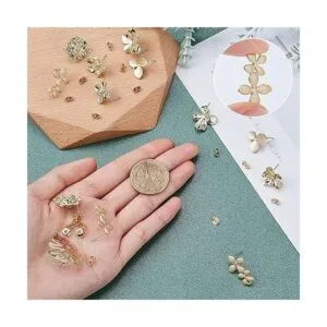 SUNNYCLUE 1 caja DIY 16 pares de pendientes de flor de_3