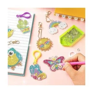 FFNIU Arte de diamantes para niños paquete de 15 llaveros_7