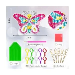 FFNIU Arte de diamantes para niños paquete de 15 llaveros_4