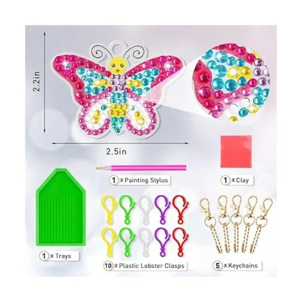 FFNIU Arte de diamantes para niños paquete de 15 llaveros_4