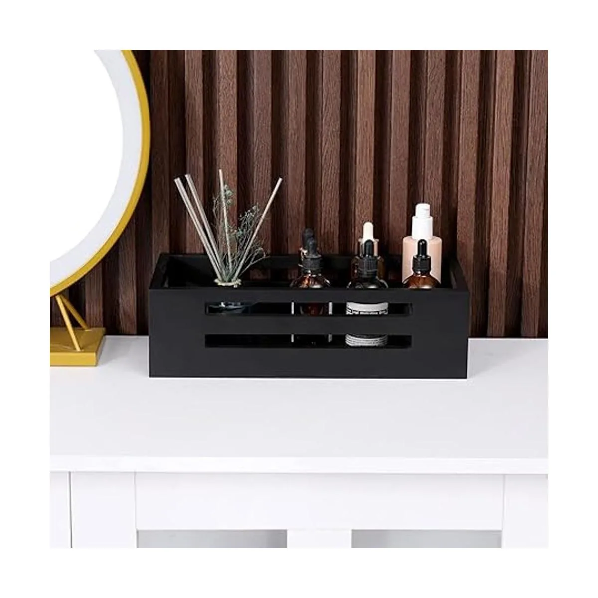 Caja de decoración negra para inodoro cesta de baño de_5