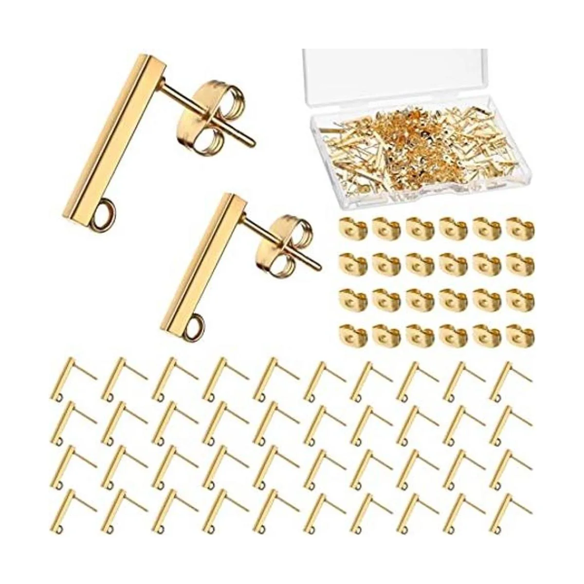 80 aretes de acero inoxidable con bucle aretes_1