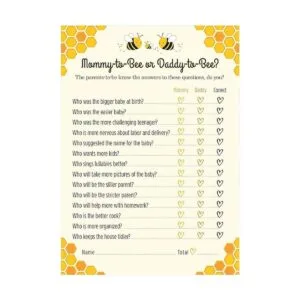 Juego de baby shower de mamá a abeja o papá a abeja 24_2