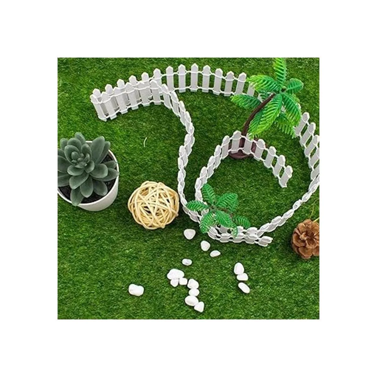 AUEAR Mini valla de jardín de hadas de 35 pulgadas de_4