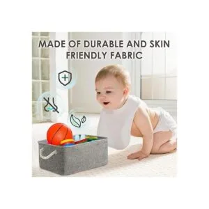 TheWarmHome Canasta de almacenamiento de tela resistente_4