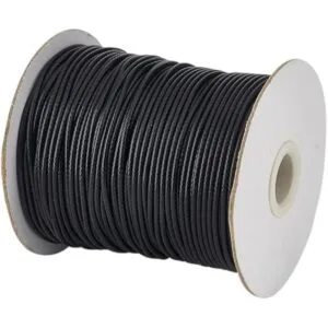 Cordón de poliéster encerado coreano negro trenzado_4